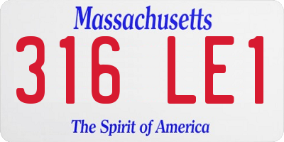 MA license plate 316LE1