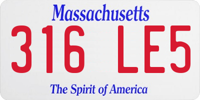 MA license plate 316LE5