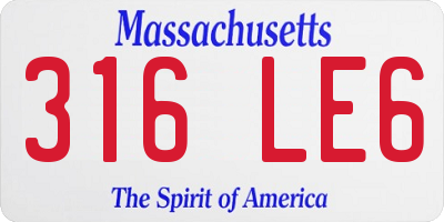 MA license plate 316LE6