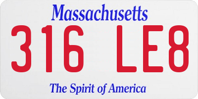 MA license plate 316LE8