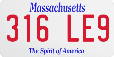 MA license plate 316LE9