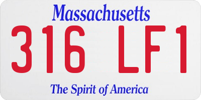 MA license plate 316LF1