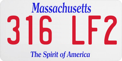 MA license plate 316LF2