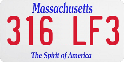 MA license plate 316LF3