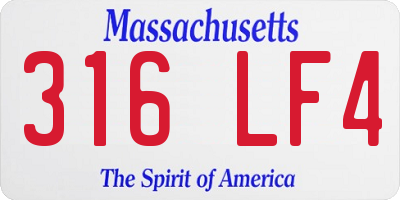 MA license plate 316LF4