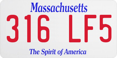 MA license plate 316LF5