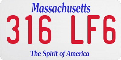MA license plate 316LF6