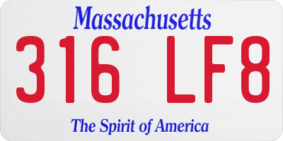 MA license plate 316LF8