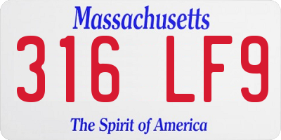 MA license plate 316LF9