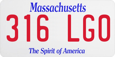 MA license plate 316LG0