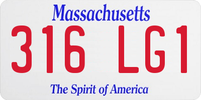 MA license plate 316LG1