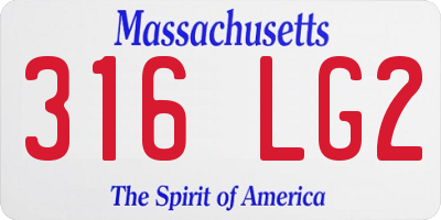 MA license plate 316LG2