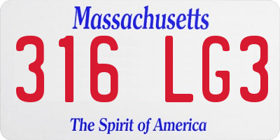 MA license plate 316LG3