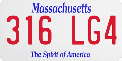 MA license plate 316LG4