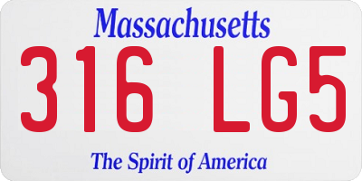 MA license plate 316LG5