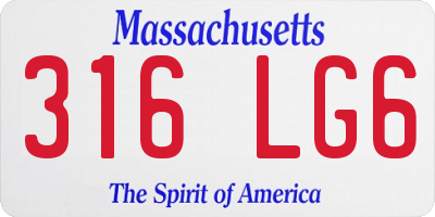 MA license plate 316LG6