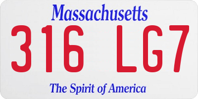 MA license plate 316LG7