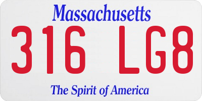 MA license plate 316LG8