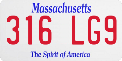 MA license plate 316LG9