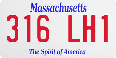 MA license plate 316LH1