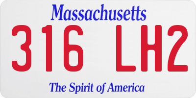 MA license plate 316LH2