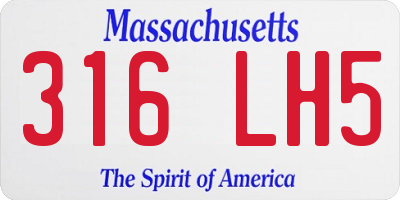 MA license plate 316LH5