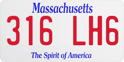 MA license plate 316LH6