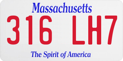 MA license plate 316LH7
