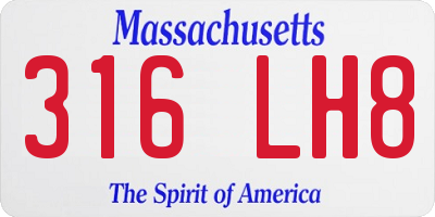 MA license plate 316LH8