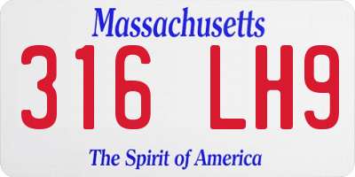 MA license plate 316LH9