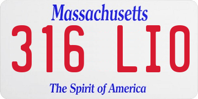 MA license plate 316LI0