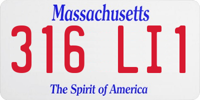 MA license plate 316LI1