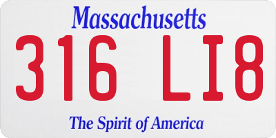 MA license plate 316LI8