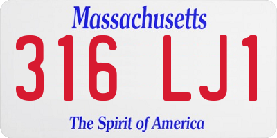 MA license plate 316LJ1