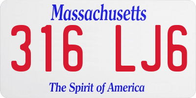 MA license plate 316LJ6
