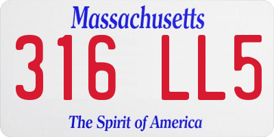 MA license plate 316LL5