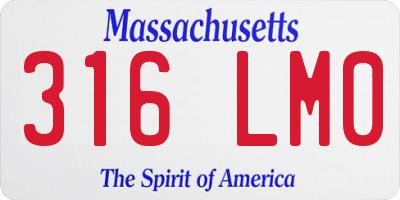 MA license plate 316LM0
