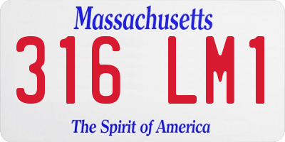 MA license plate 316LM1