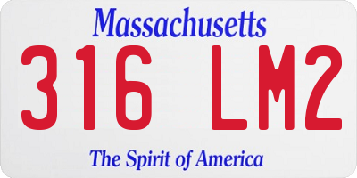 MA license plate 316LM2