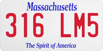 MA license plate 316LM5