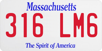 MA license plate 316LM6
