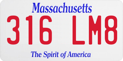 MA license plate 316LM8