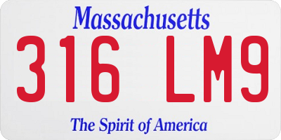 MA license plate 316LM9