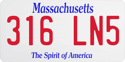 MA license plate 316LN5
