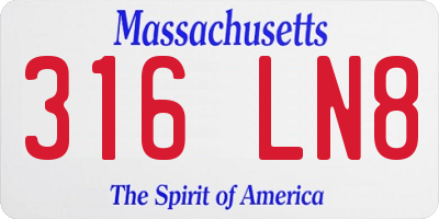 MA license plate 316LN8