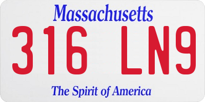 MA license plate 316LN9