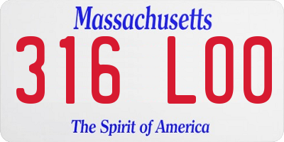 MA license plate 316LO0