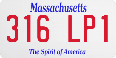 MA license plate 316LP1