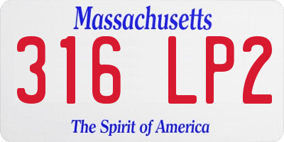MA license plate 316LP2