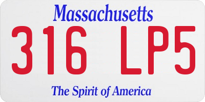 MA license plate 316LP5